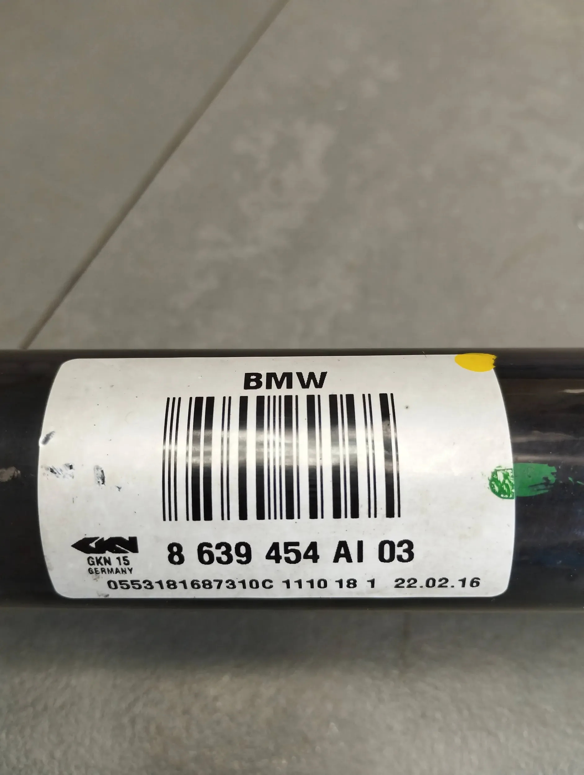 BMW 7 G11 semi-axis right rear part 8639454