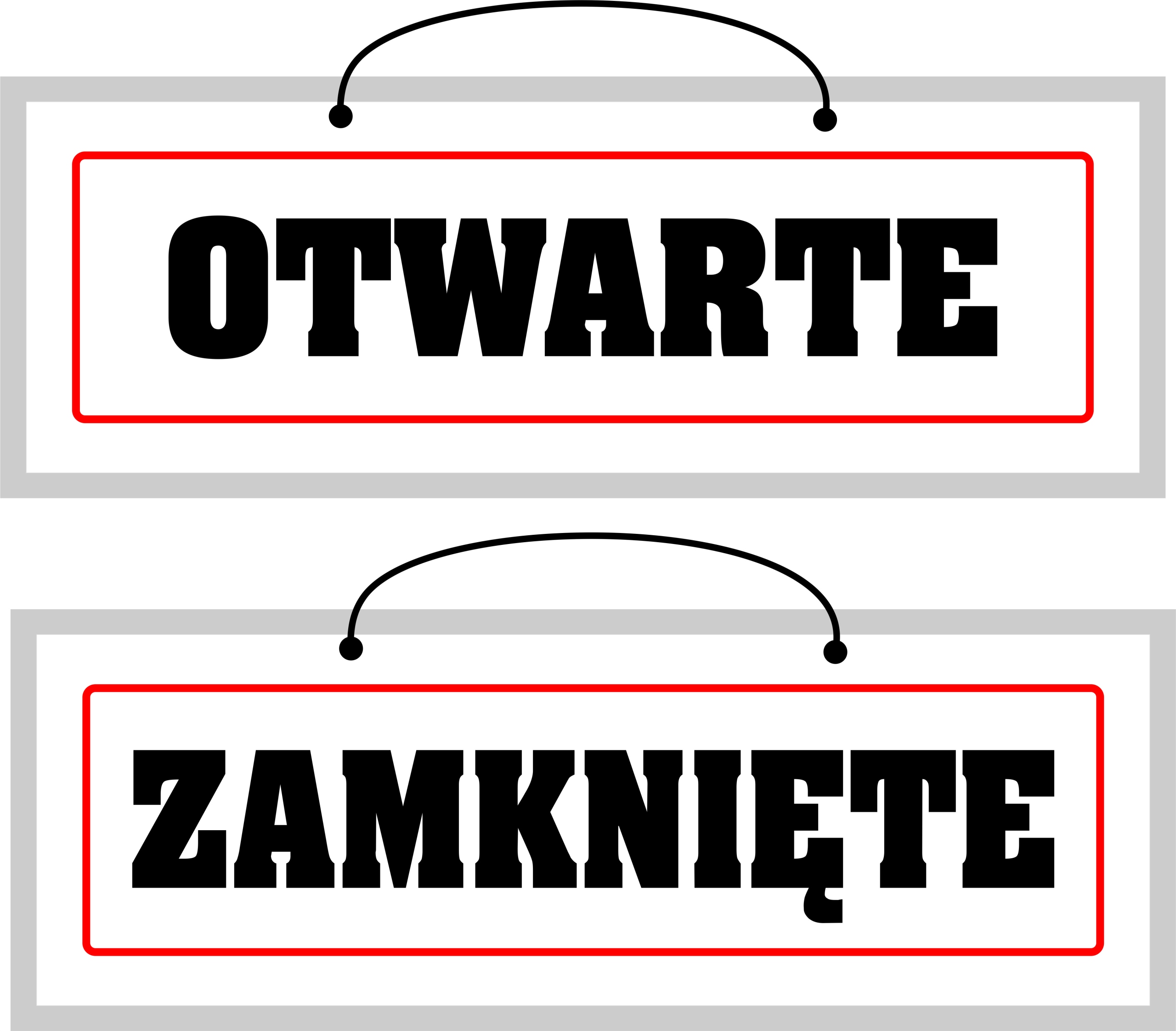 

Tabliczka laminowana Otwarte/zamknięte 8,5x28 cm