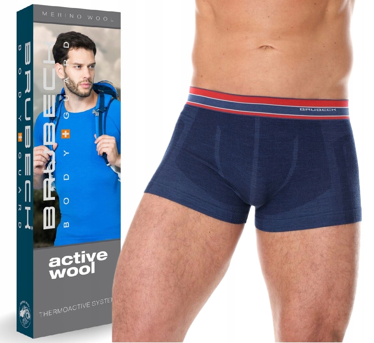 Brubeck męskie Wełniane bokserki Do Turystyki L