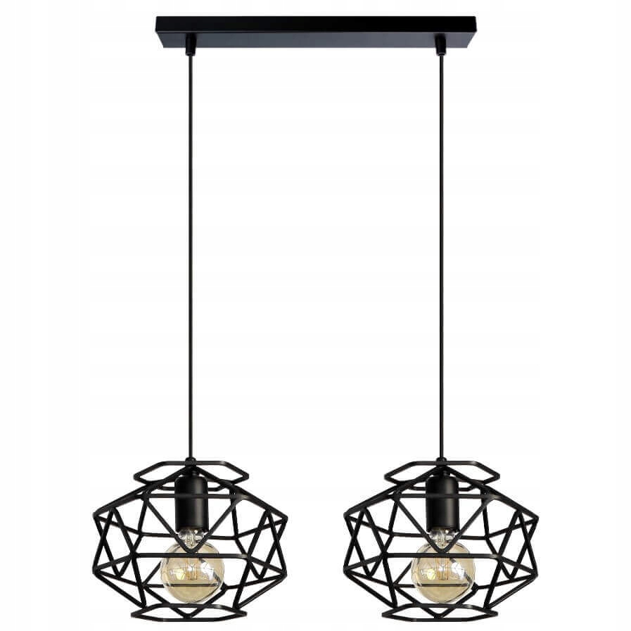 Cage Moderní Dvojitá Závěsná Lampa Loft Design 2xE27
