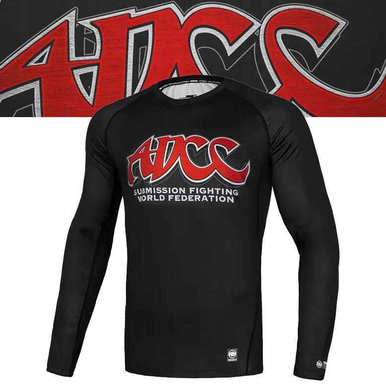 Pánský dlouhý rukáv Rashguard Adcc Pitbull West Coast Tréninkový sport