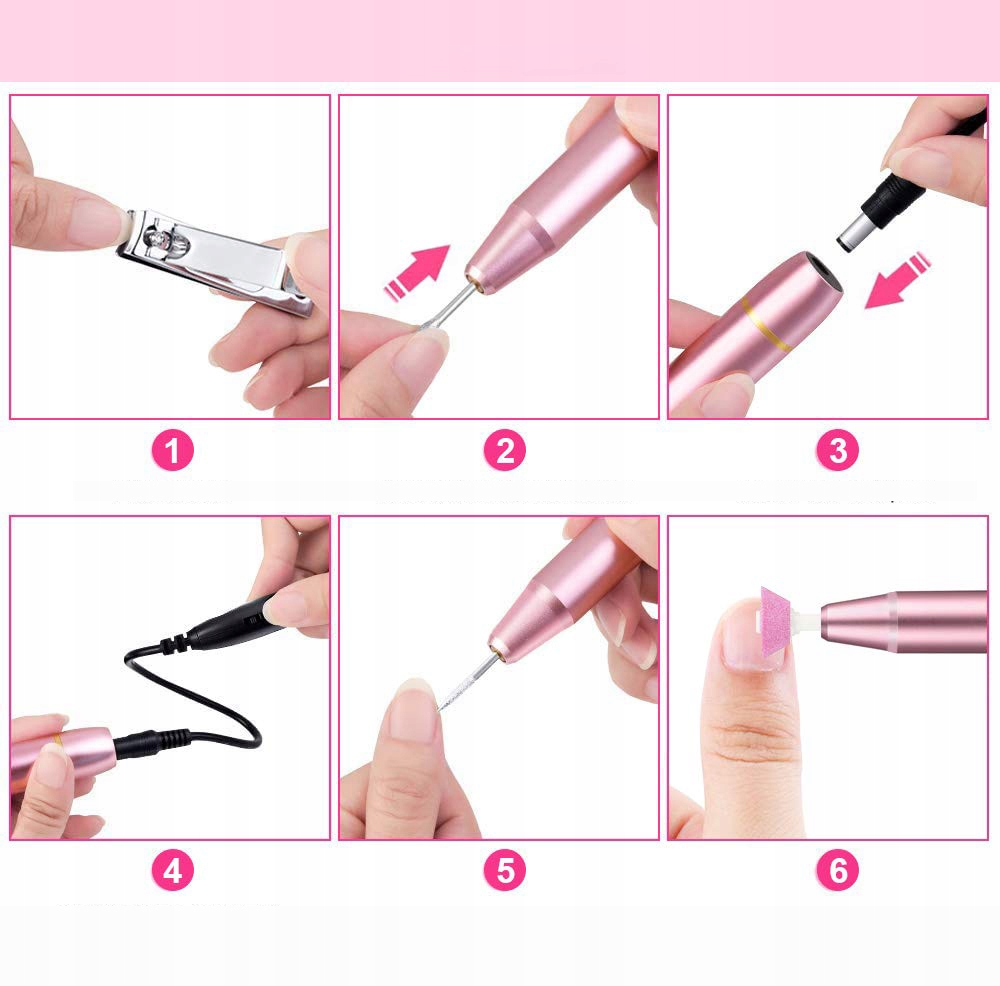 PROFESJONALNA ELEKTRYCZNA MASZYNKA DO PAZNOKCI 35w Zasilanie akumulatorowe