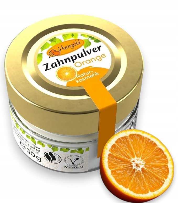 Přírodní Prášek Na Zuby Oranžový 100% Přírodní Veganský Pečující