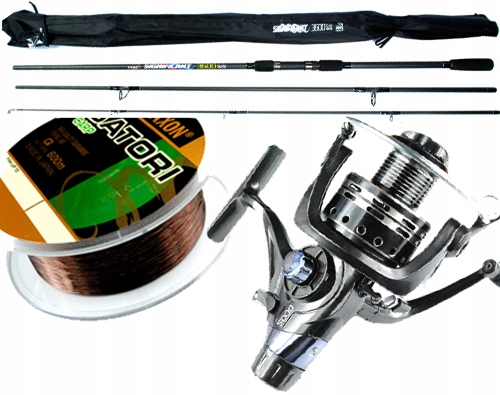 Zestaw wędkarski Karpiowy wędka karpiówka kołowrotek wolny bieg żyłka