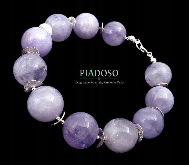 Ametyst Krásný náramek Certifikát Stříbro