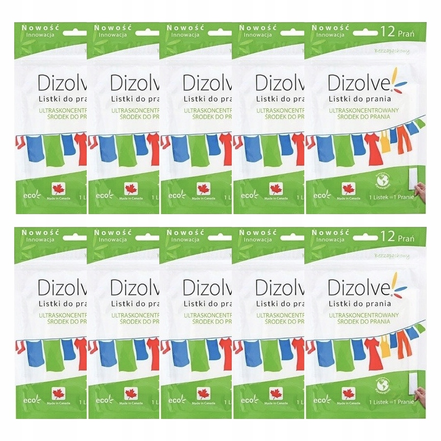 

Listki do prania Dizolve hipoalergiczne 12 szt x10