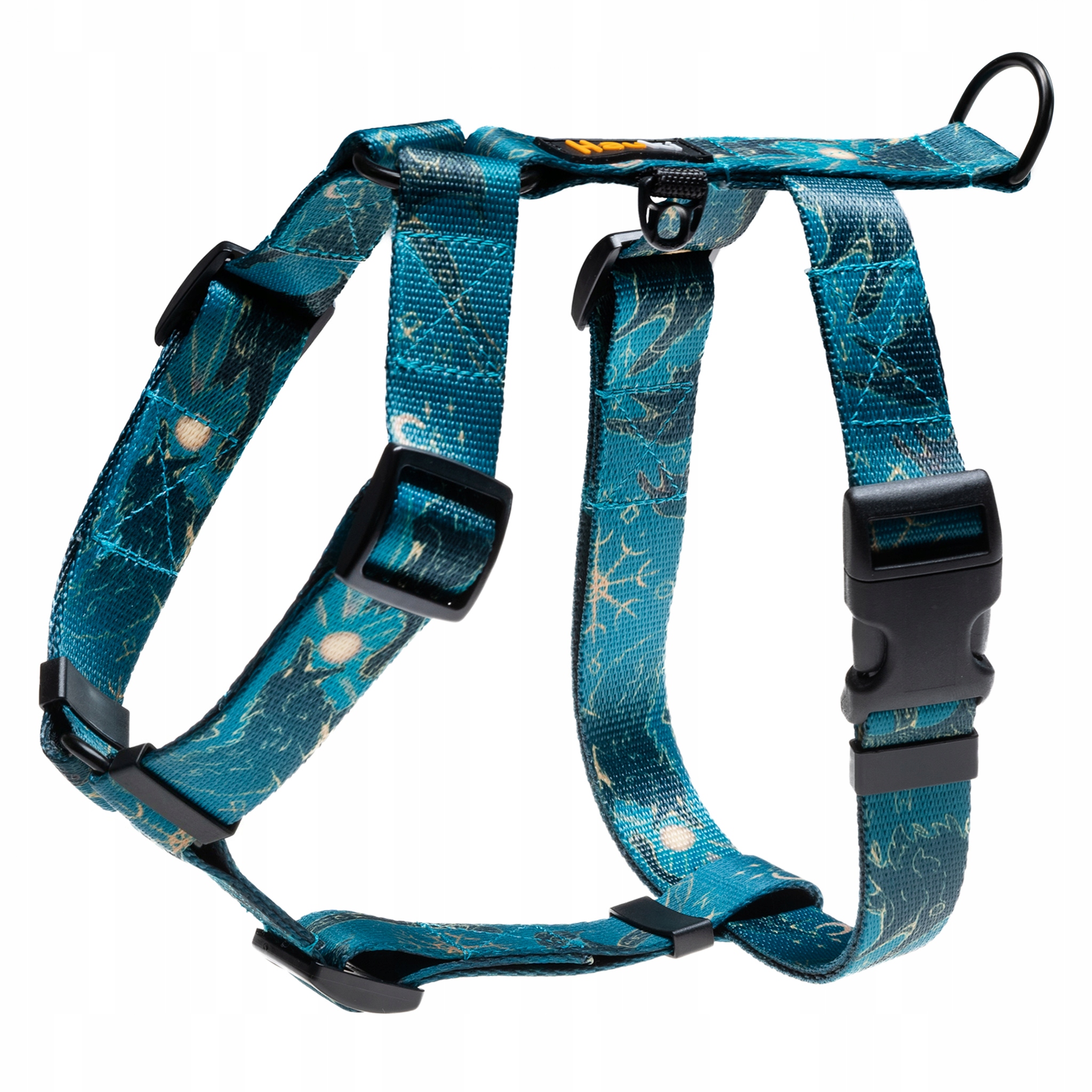 szelki dla psa. Czarne okucia. Wzór Fenrir Hauki Rozmiar S