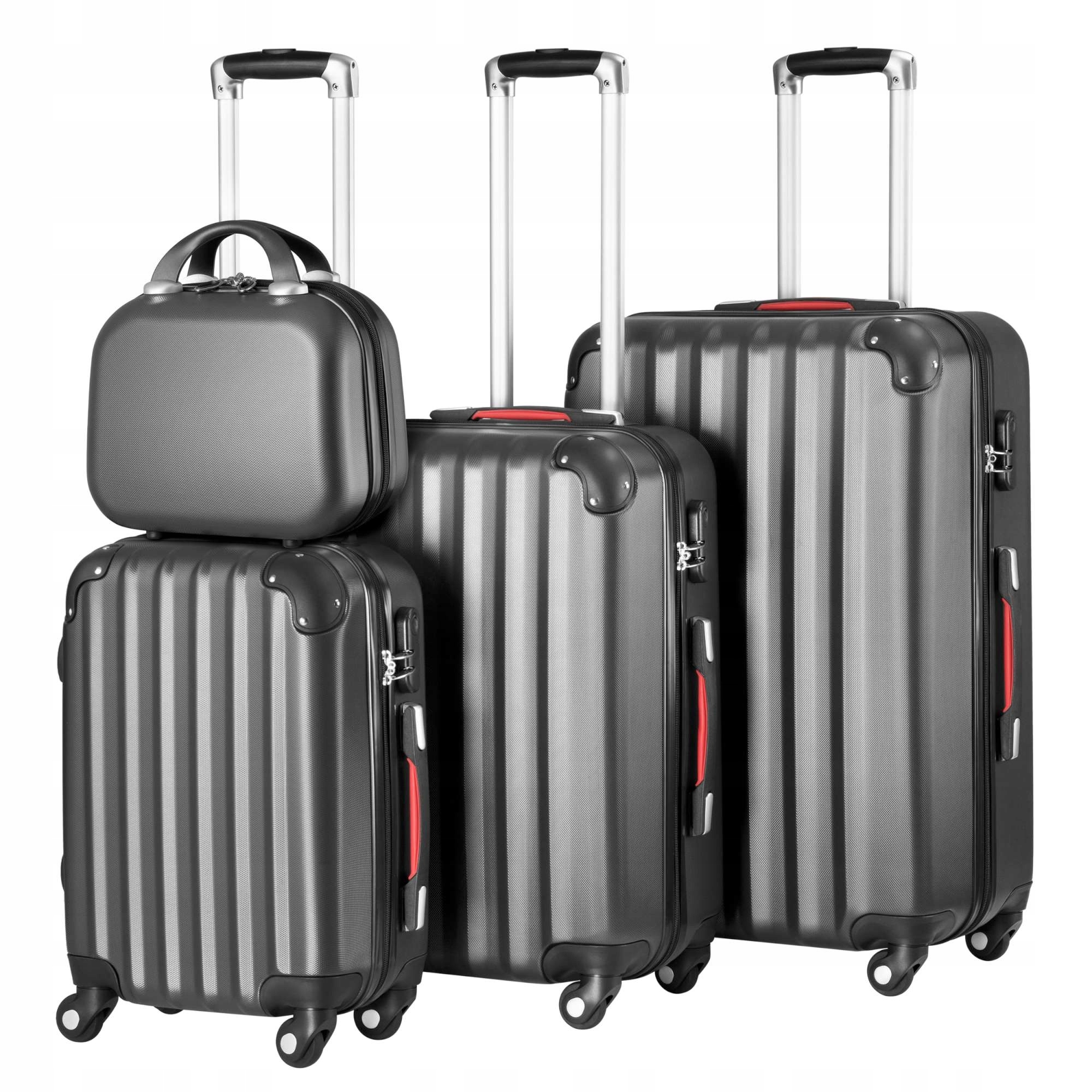 Sada 4 Cestovních Kufrů Na Kolečkách, Velký, Střední, Malý Kufřík, Šifra Abs