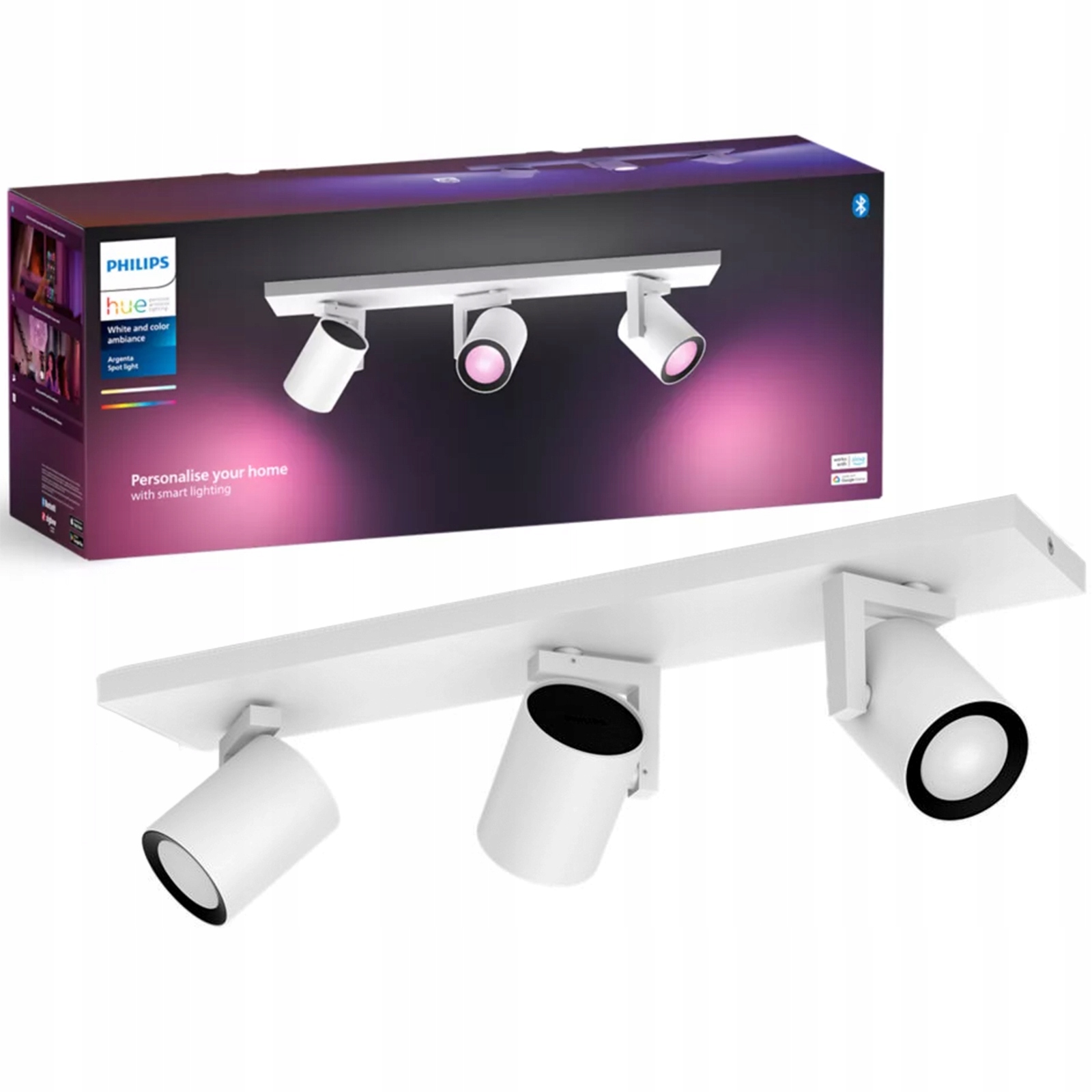 Lampa Philips Hue White and Color Ambiance Argenta 3x4,2W Bluetooth Zigbee