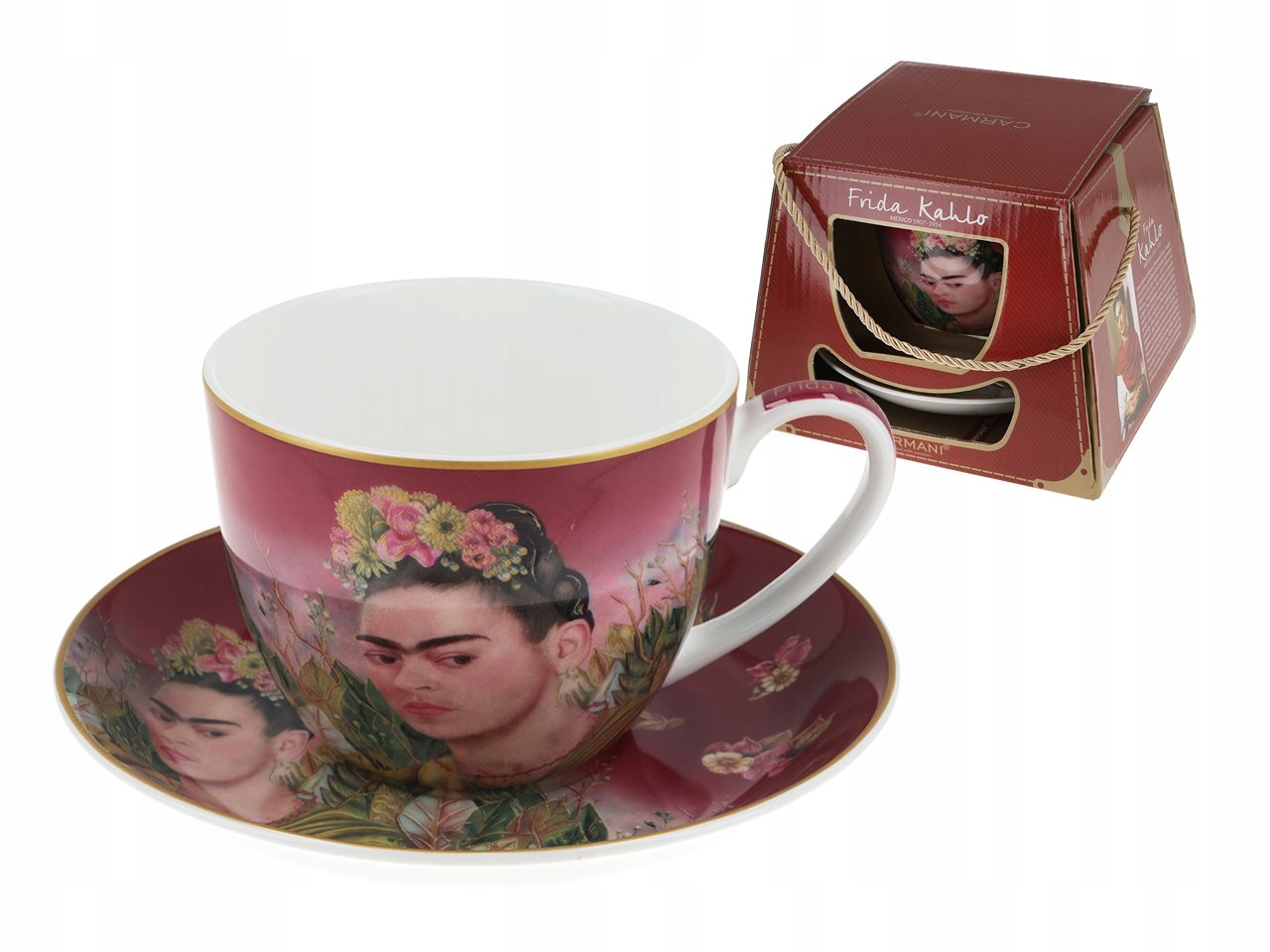 Raňajková šálka F. Kahlo, autoportrét (carmani)
