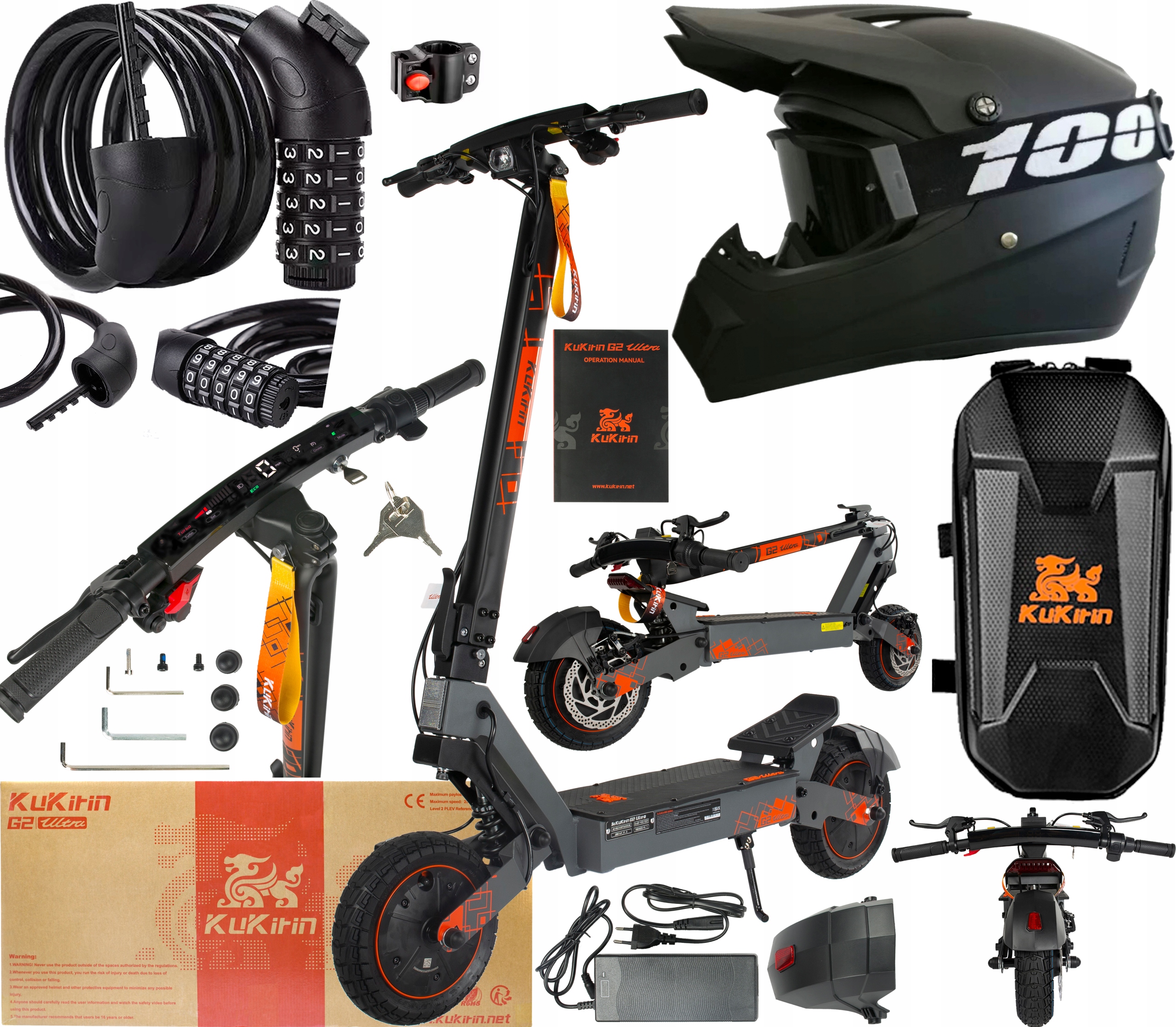 KuKirin G2 Ultra Pojazdy elektryczne 1600W 48V 18Ah 50km/h 55KM +Prezent