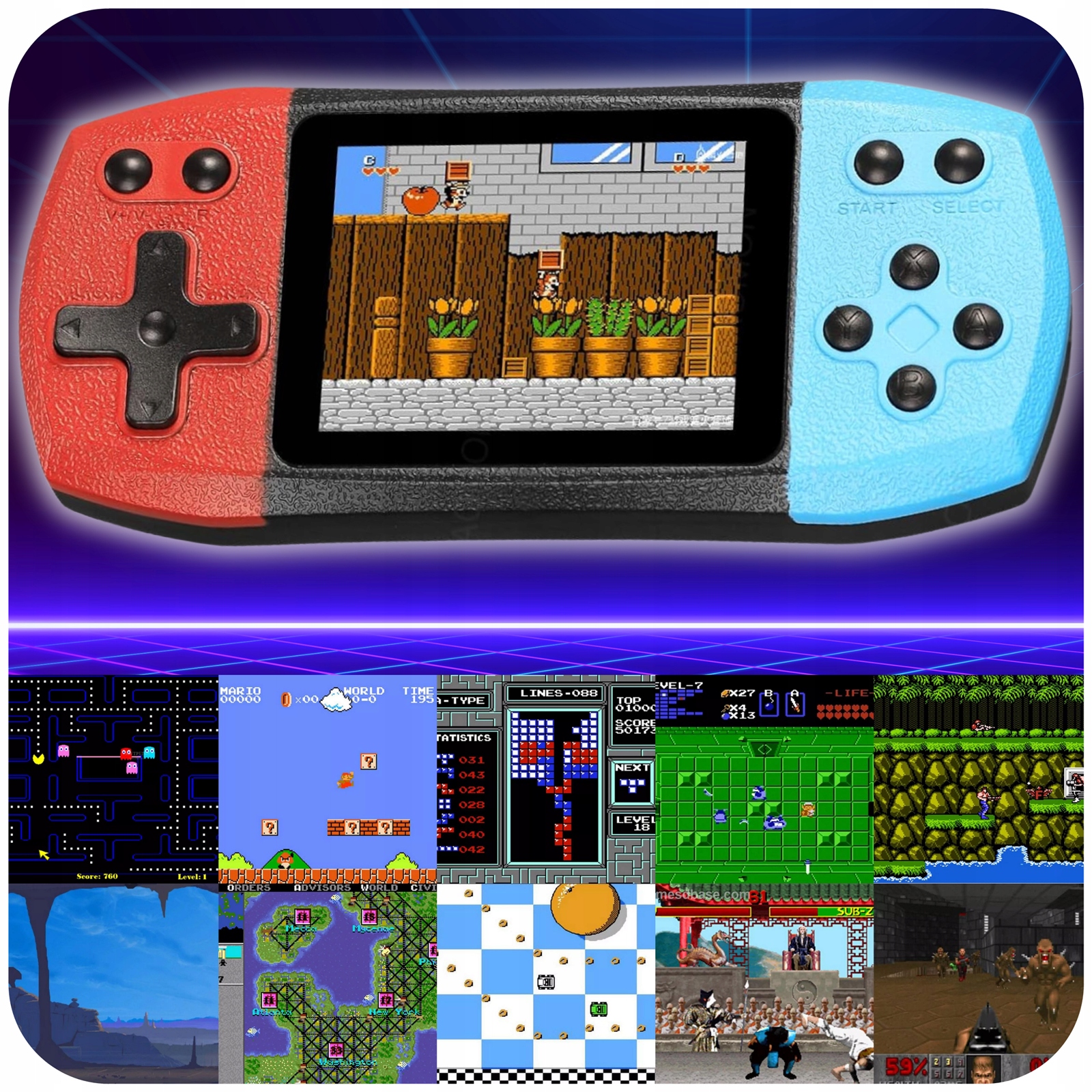 KONSOLA RETRO 620 GIER PRZENOŚNA TELEWIZYJNA BEZPRZEWODOWA MINI GRA DO TV Model Plus