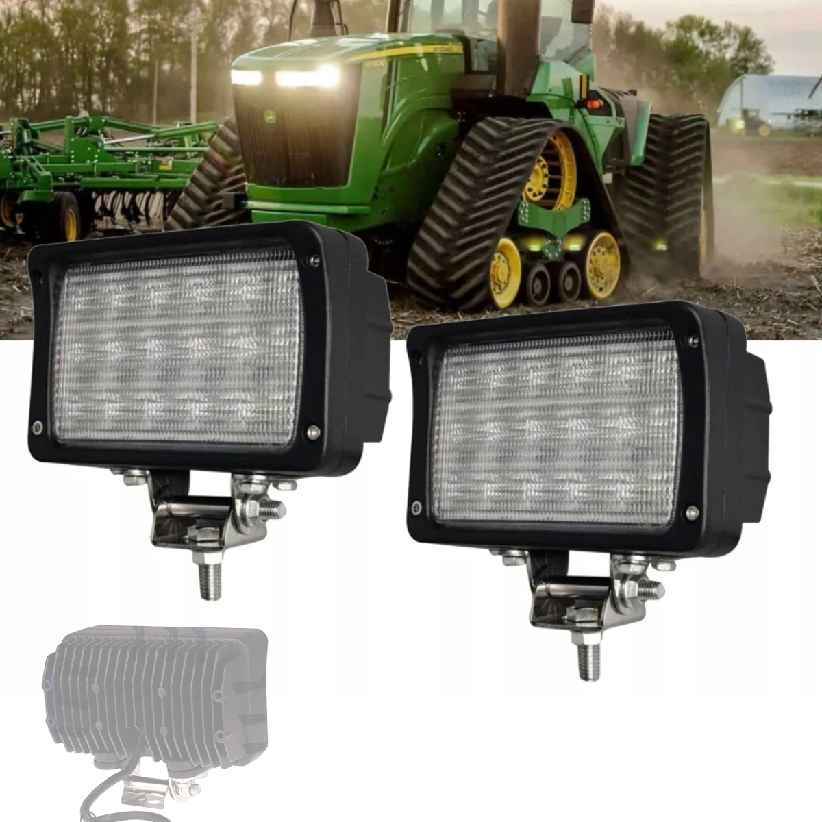 2x Led pracovní lampa 45W Halogen Světlomet Osvětlovač pro traktor 6000K