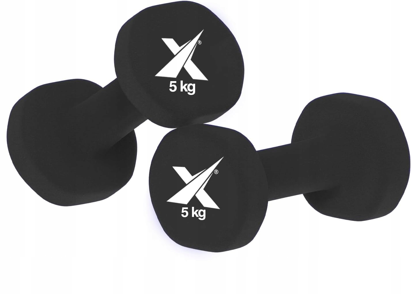 HANTLE NEOPRENOWE CIĘŻARKI DO ĆWICZEŃ KOMPLET ZESTAW CZARNE 2x5KG