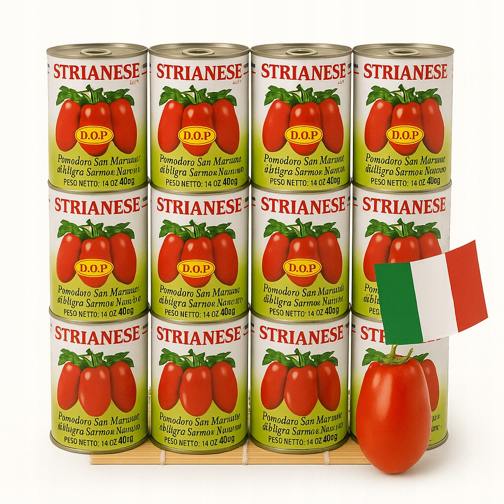 Pomidory San Marzano Dop 400g sztuk Strianese pelati całe obrane włoskie