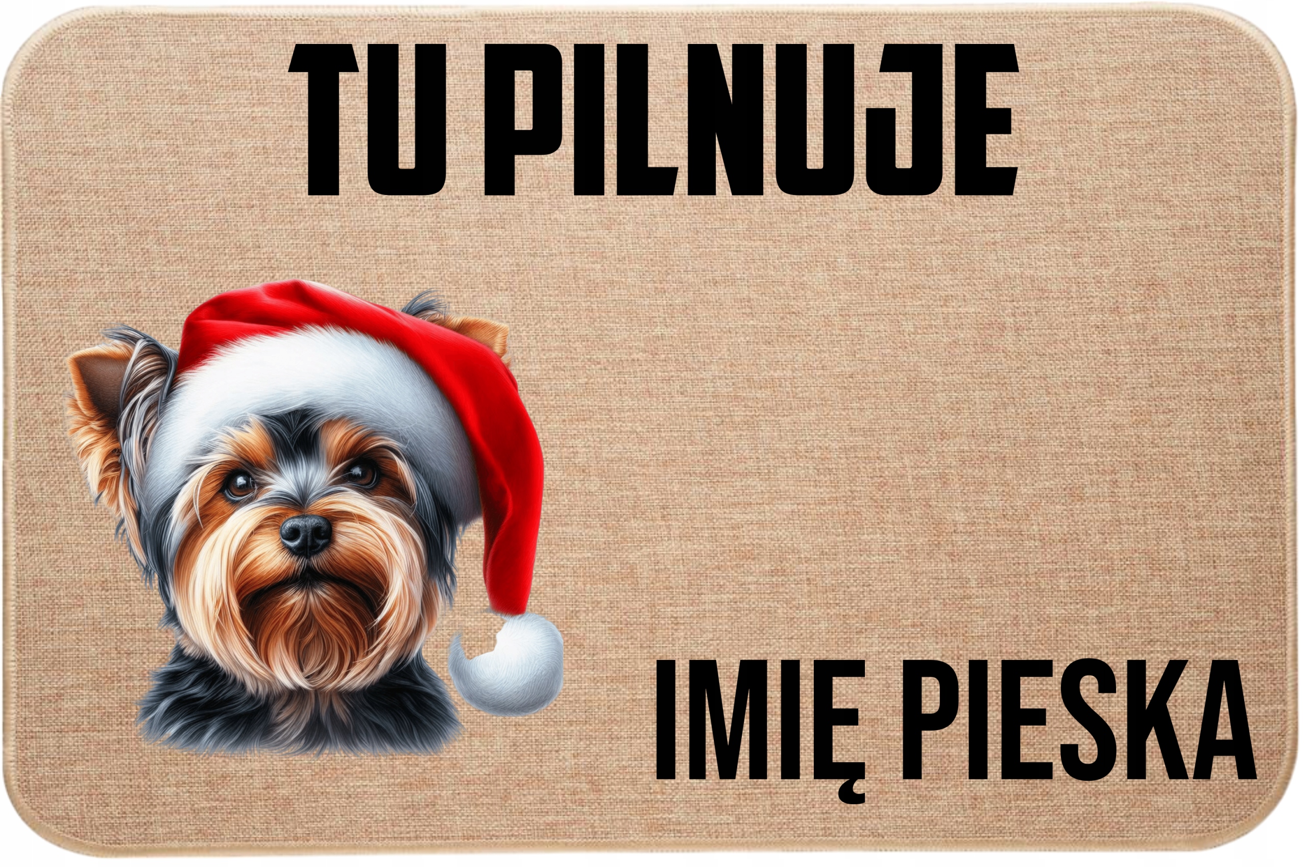 Lněný Vánoční Vstupní Stěrač Zde Hlídá Jméno York