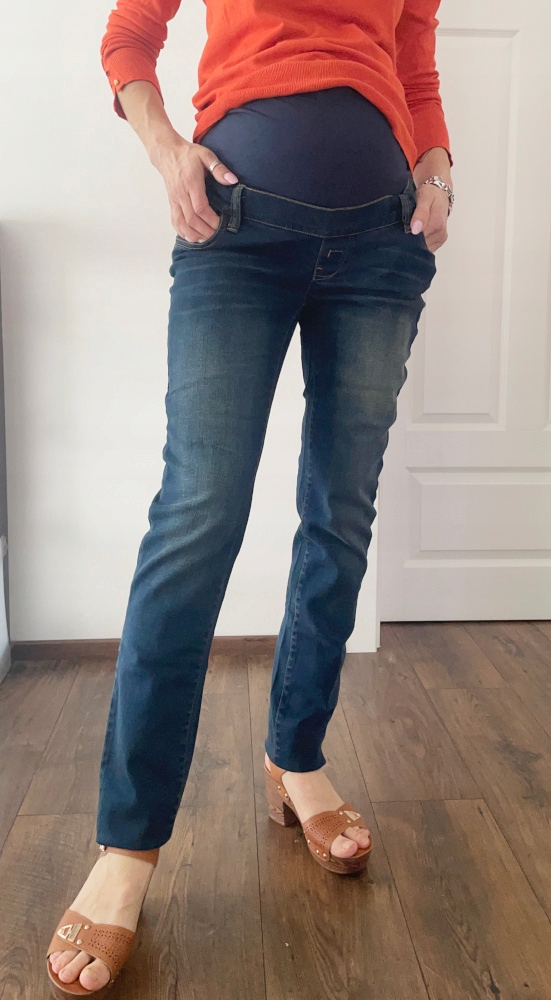 Džíny Těhotenské Kalhoty Zúžené Měkké L