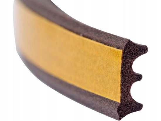 USZCZELKA E SAMOPRZYLEPNA DRZWI OKNA GUMOWA BRĄZ