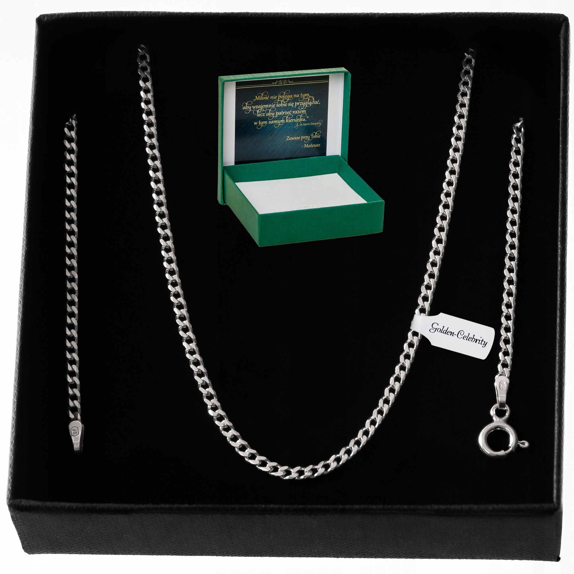 SREBRNY ŁAŃCUSZEK PANCERKA 70 cm/2 mm 925 PREZENT DLA NIEGO FACETA MĘŻA