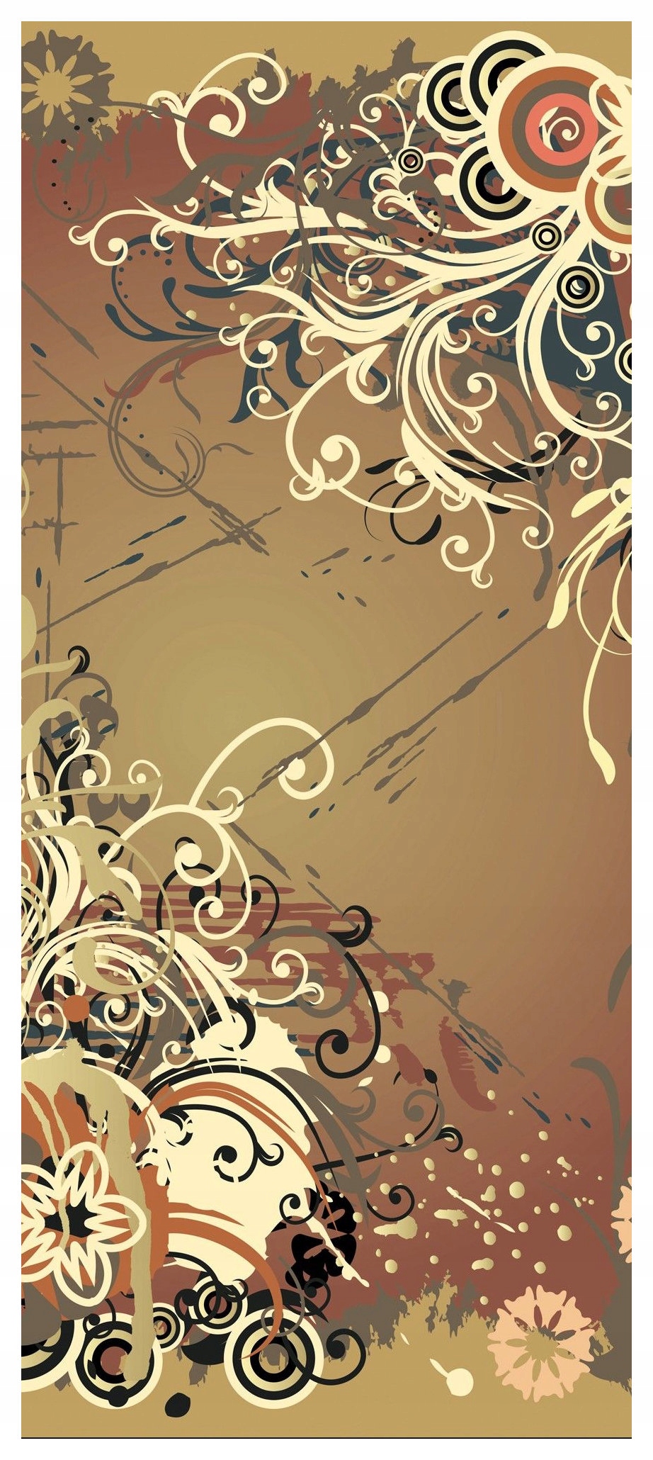 Fototapeta flizelina Květinové vzory rostlinné motivy abstrakce 91x211 lepidlo