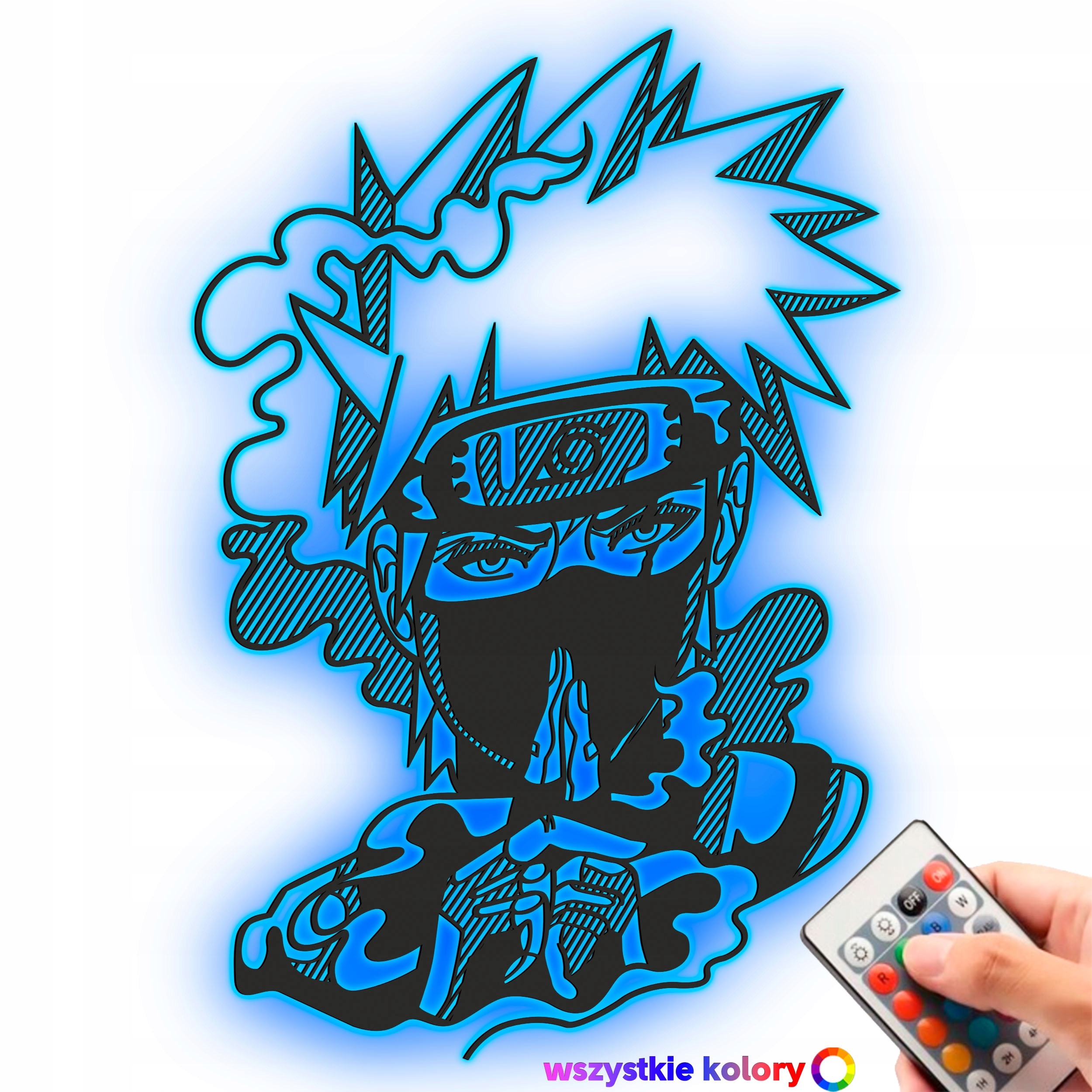 Dřevěný 3D obraz Anime Naruto Kakashi Hatake Nástěnná Noční Lampa Led