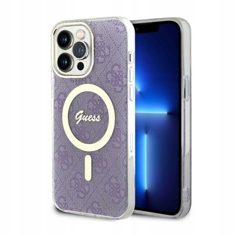 Guess 4G MagSafe – Pouzdro pro iPhone 14 Pro Max (fialová barva)