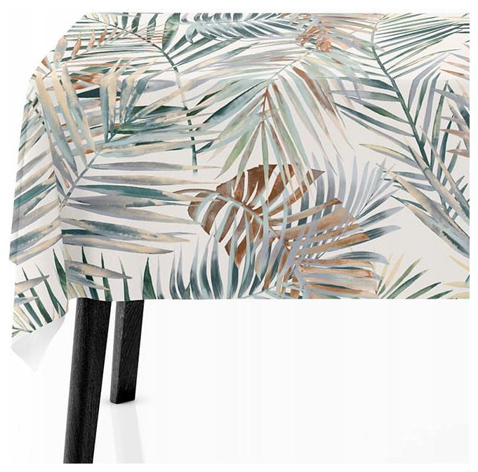 Dekorativní ubrus na stůl 140x180 Listy Zelenobéžový 7636