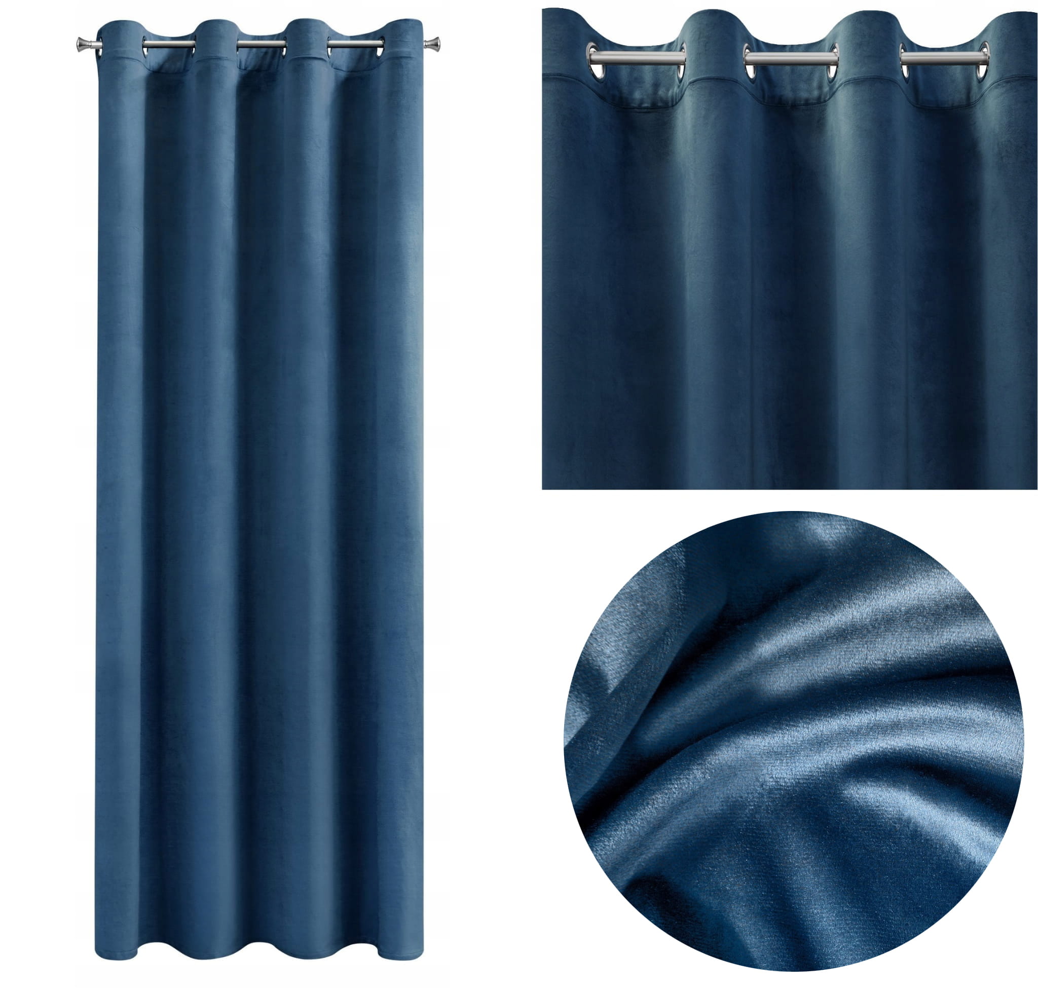 

Zasłona Przelotki Welwet Welur 140X250 CM Granatow