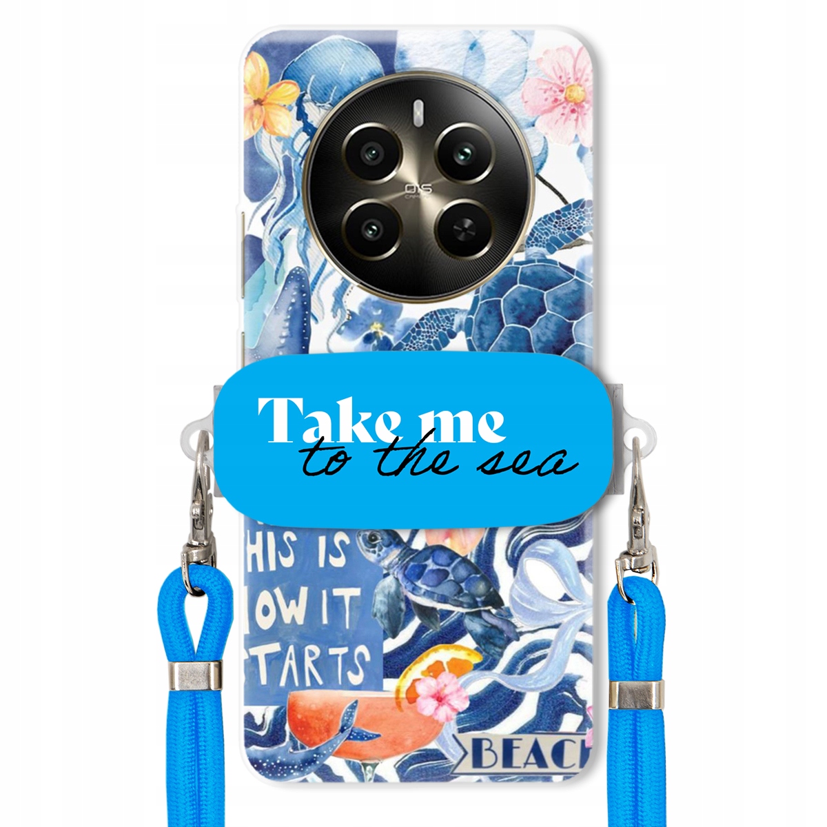 Puzdro pre Realme 12 Plus 4G Premium Vodítko Blue Držiak Take Me To The Sea