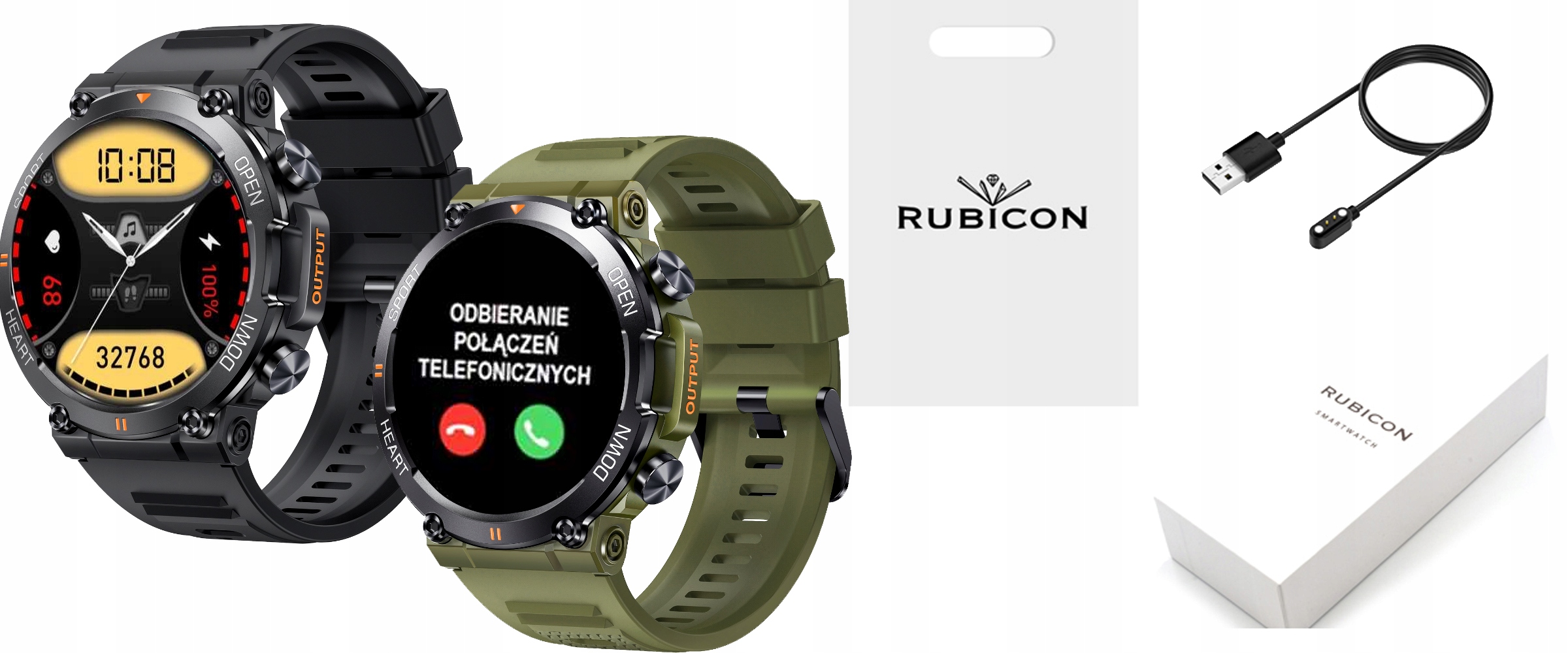 SMARTWATCH ZEGAREK MĘSKI PULS EKG ROZMOWY Materiał paska guma