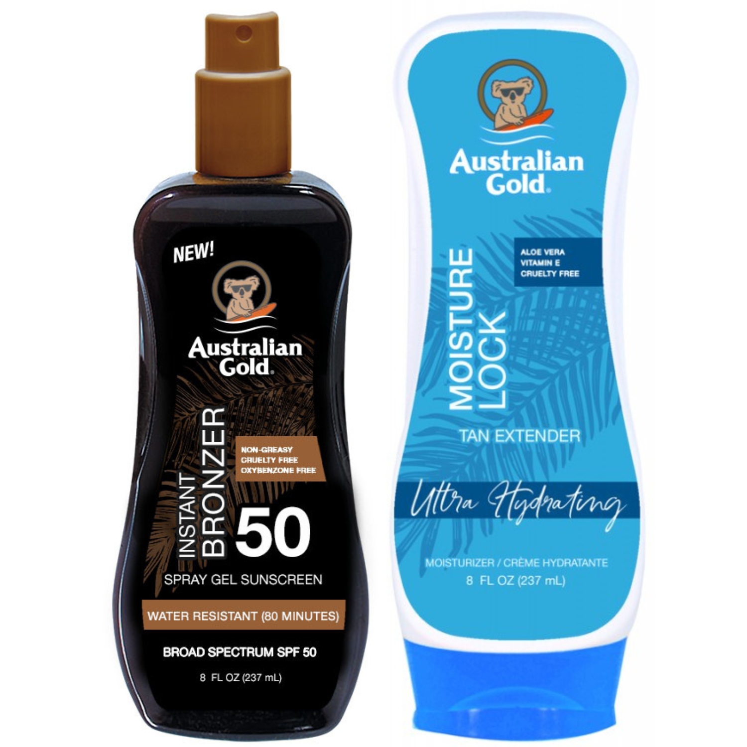 Australian Gold Gel Ve Spreji s bronzerem SPF50 Moisture Lock 237 ml
