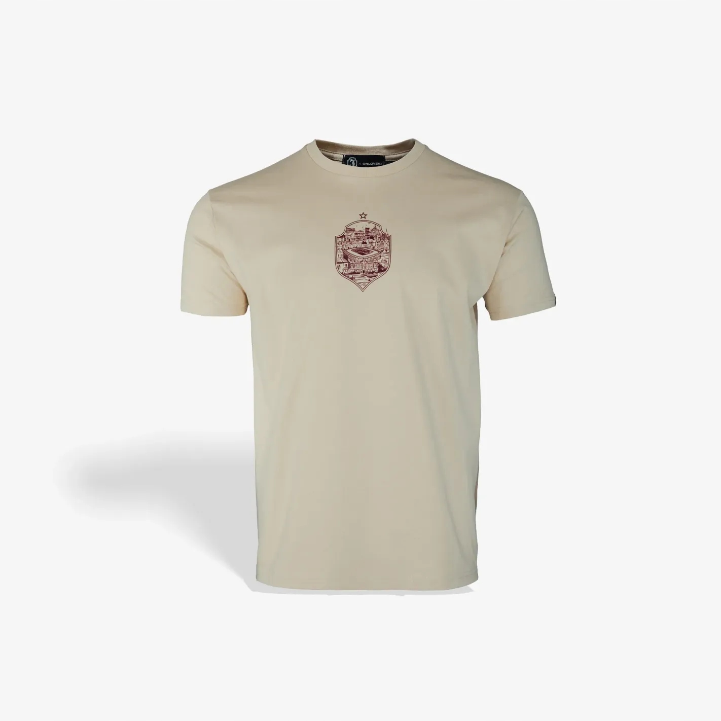 Koszulka beżowa herb miasto Jagiellonia Białystok rozmiar S dla kibica