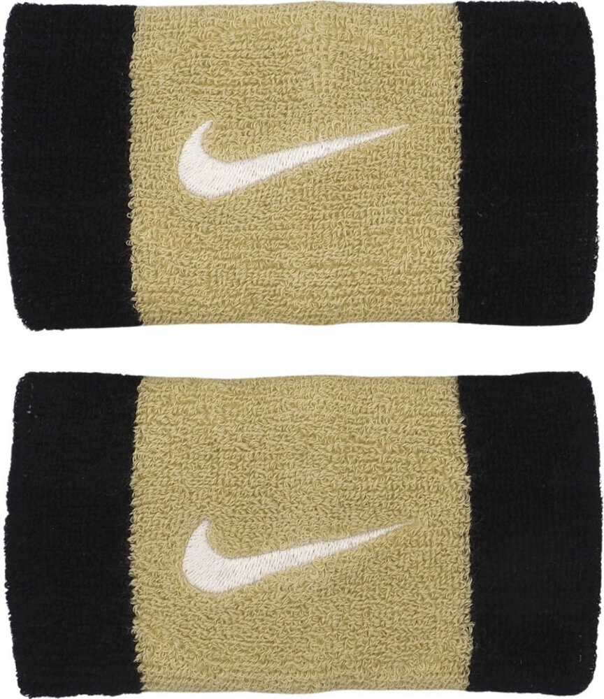 Frotky Na Zápěstí Nike Swoosh Doublewide Wristbands 2 Ks Černo-zlaté