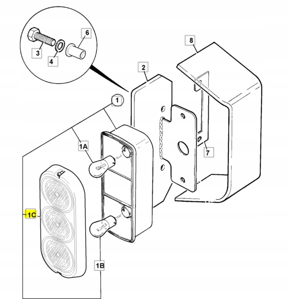 KLOSZ LAMPY TYLNEJ JCB 3CX 4CX 700/50024 Producent części inny