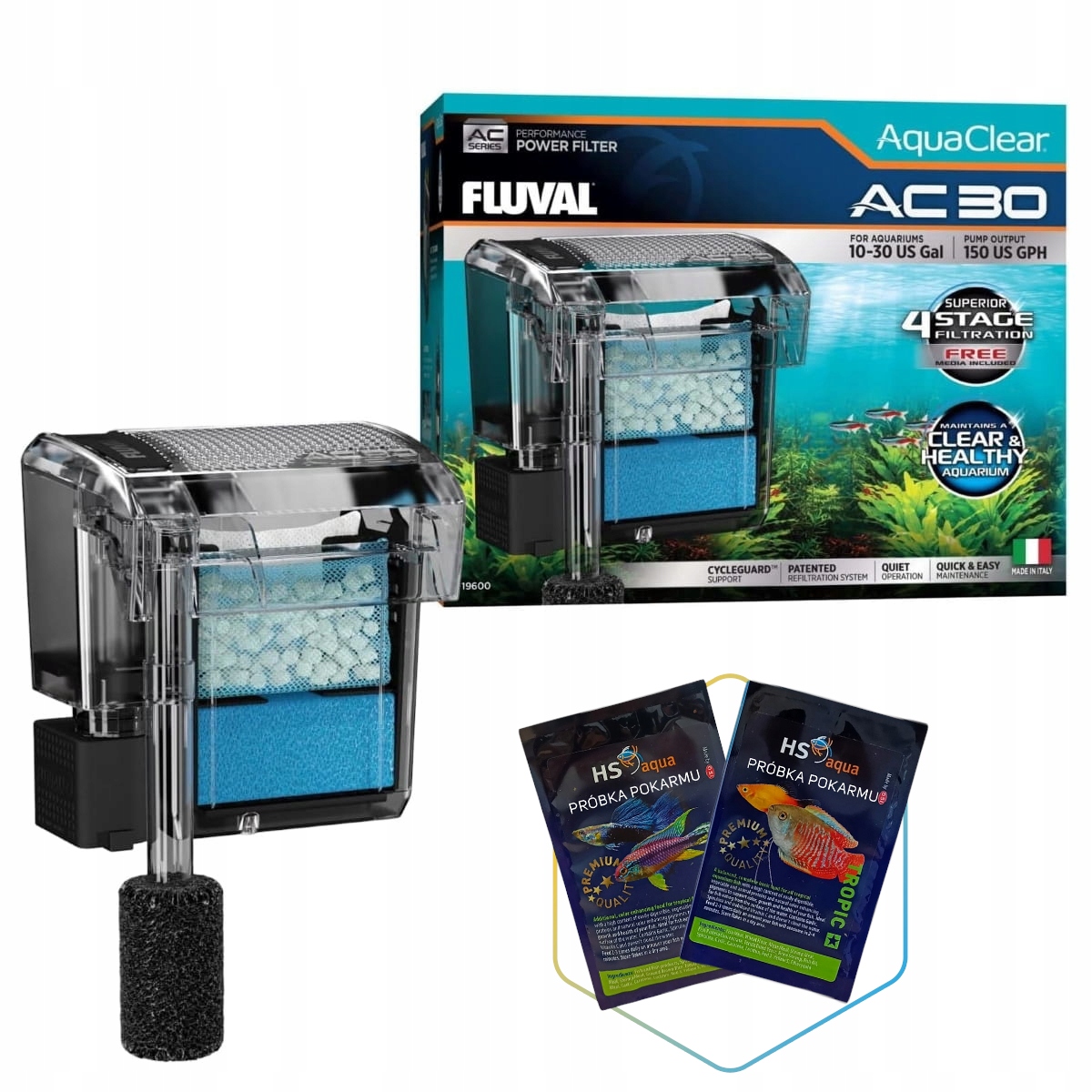 Levně Fluval AquaClear 30 Kaskádový filtr pro akvárium do 114 l bonus