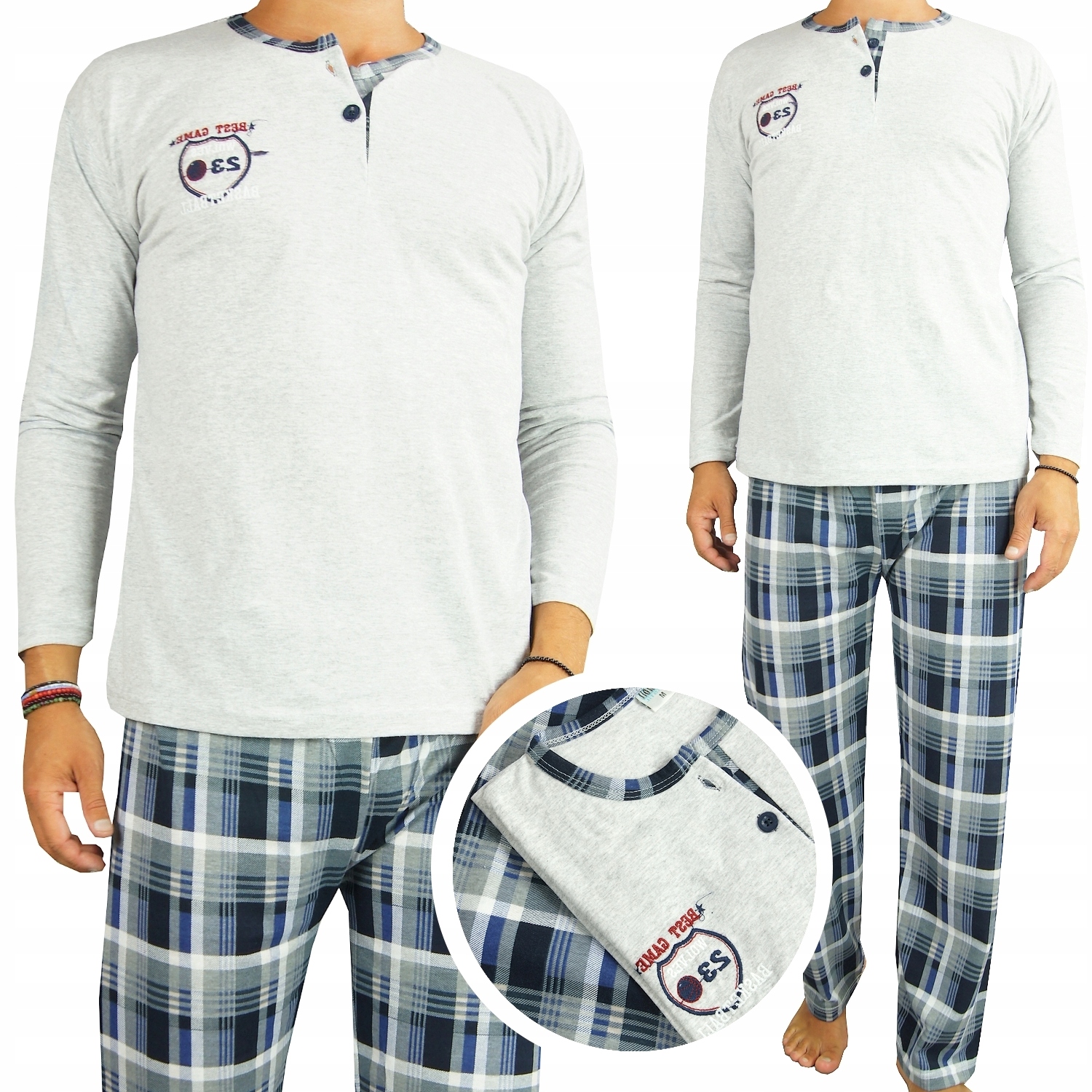 

Bawełniana Piżama męska Długa Bluzka Spodnie M