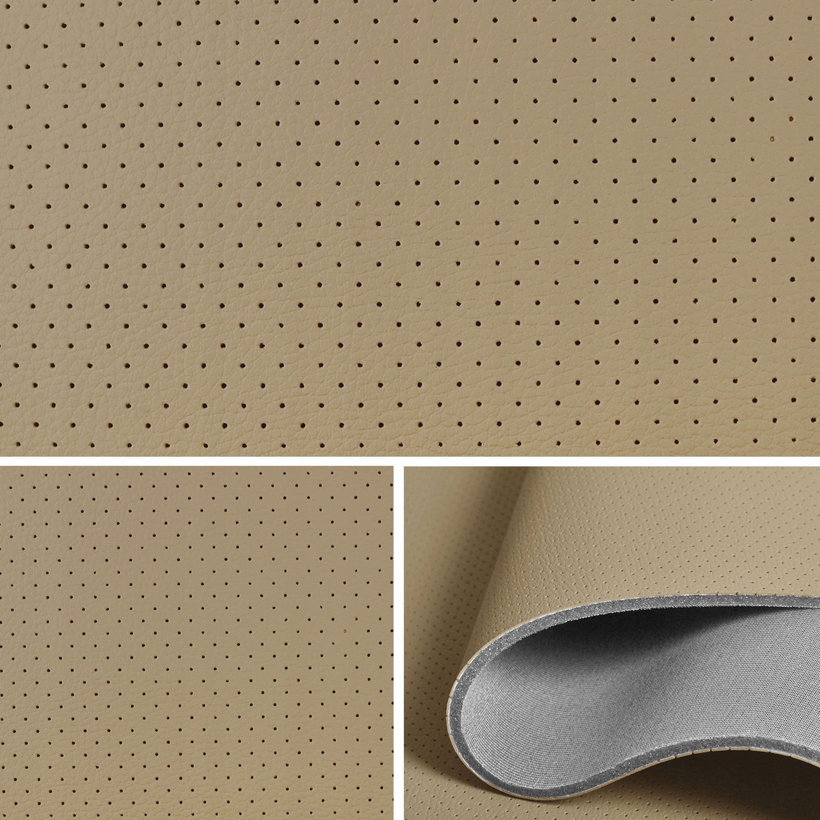 Skaj Samochodowy Perforowany Derma Kanyon Beż