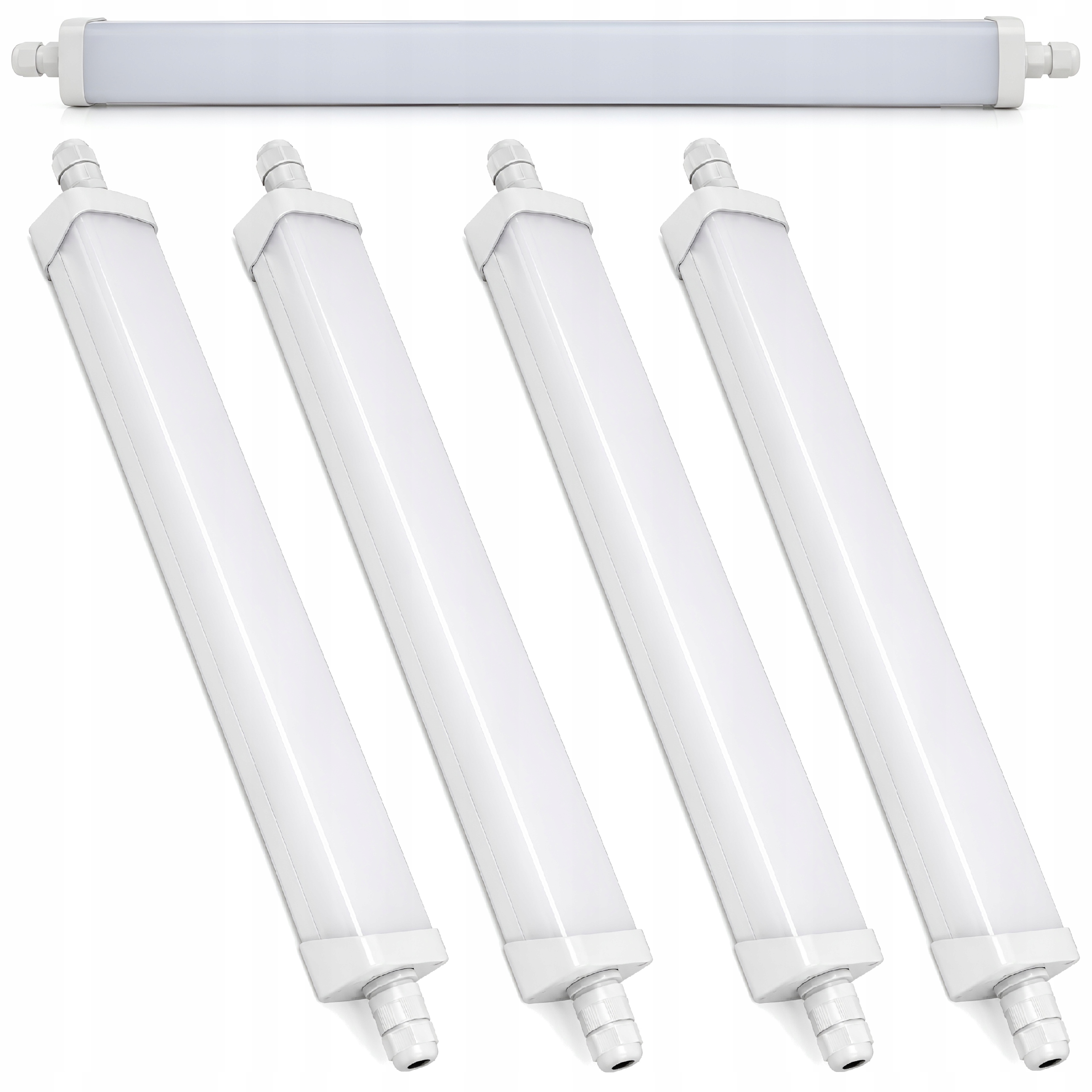 Hermetická Led lampa do dielne IP65 60W 120 cm, priechodná x4