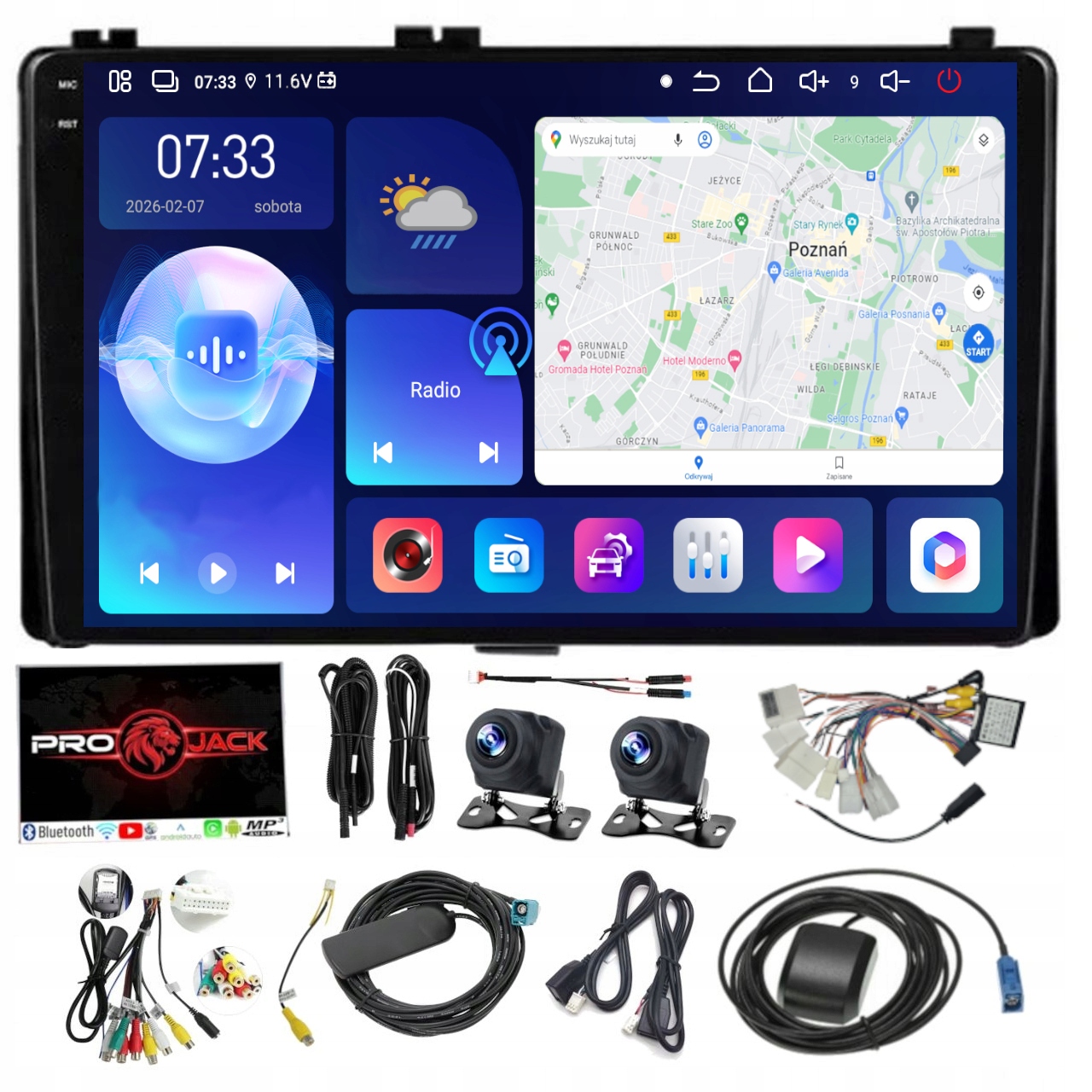 Rádio Navigace Carplay Gps Android Toyota Sienna 2015-20 6GB 128GB Sim