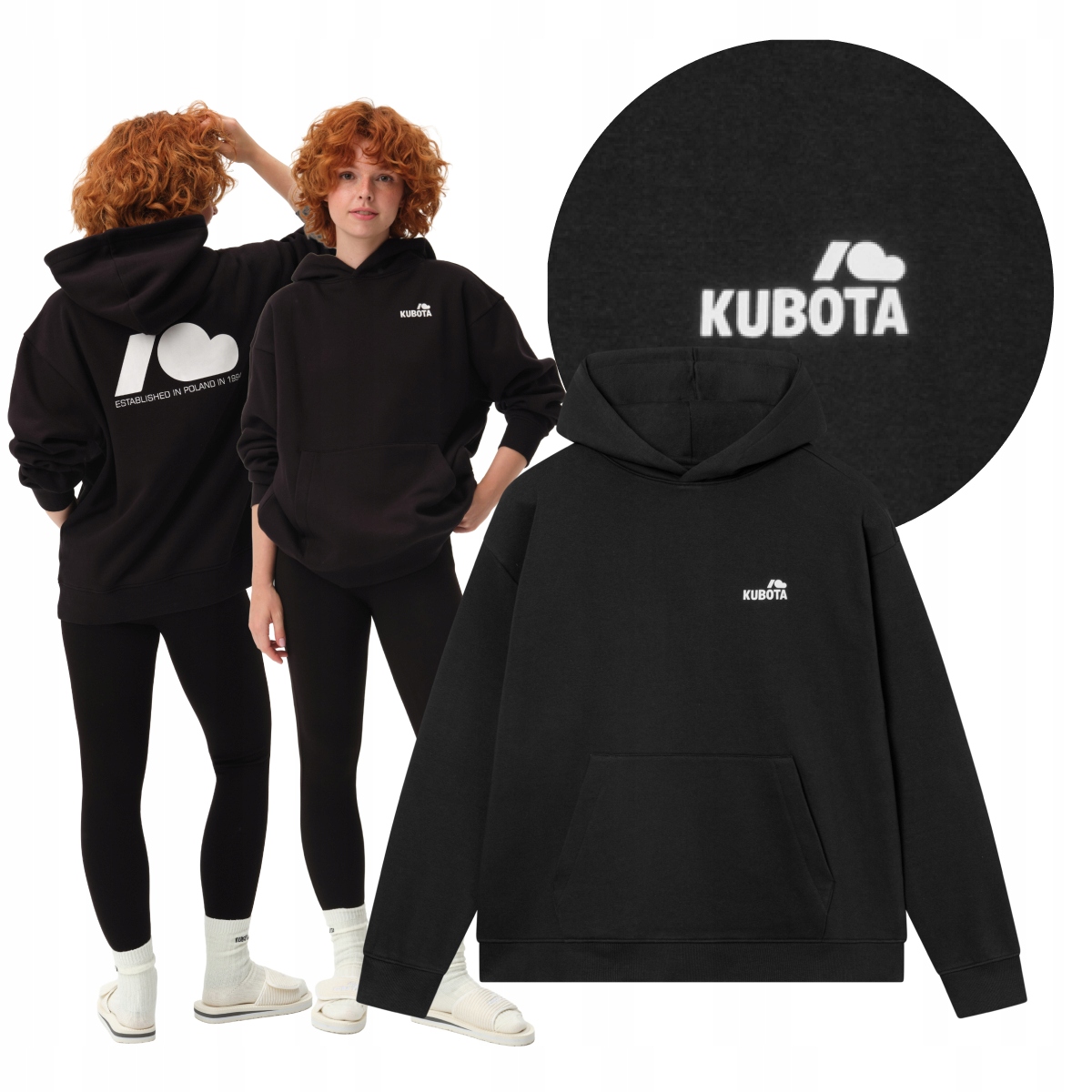Dámská Mikina S Kapucí "M" Kubota Unisex Signet Černá Zatepleněná "M"