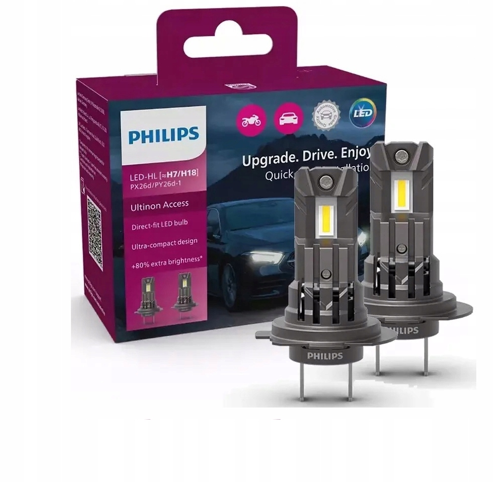 Philips Żarówka H7/H18 Led 2SZT. Ultinon Access 6000K 11972U2500CX New Gen