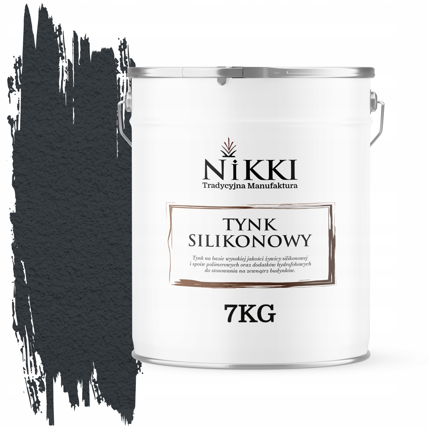 Tynk Silikonowy Elewacyjny Antracyt Ral 7016 7KG Baranek Granulacja 2.0mm