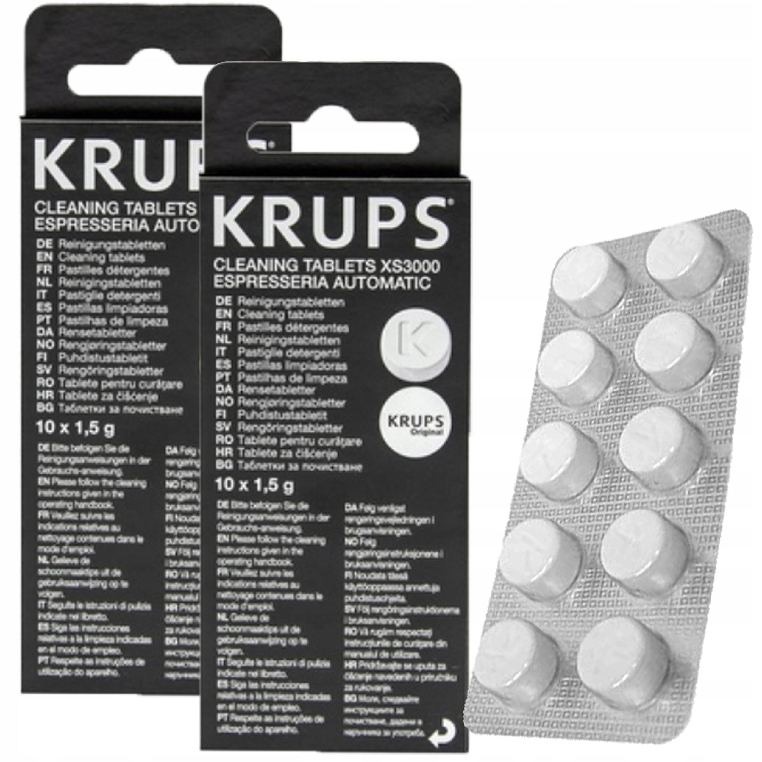 2x Tabletki czyszczące i odtłuszczające Krups do ekspresu do kawy Oryginał