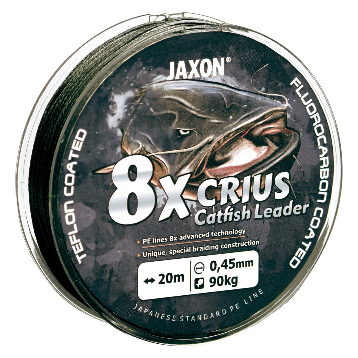 Plecionka Jaxon Crius 8X Catfish Leader Black 0,45mm 20m 1szt Na Suma