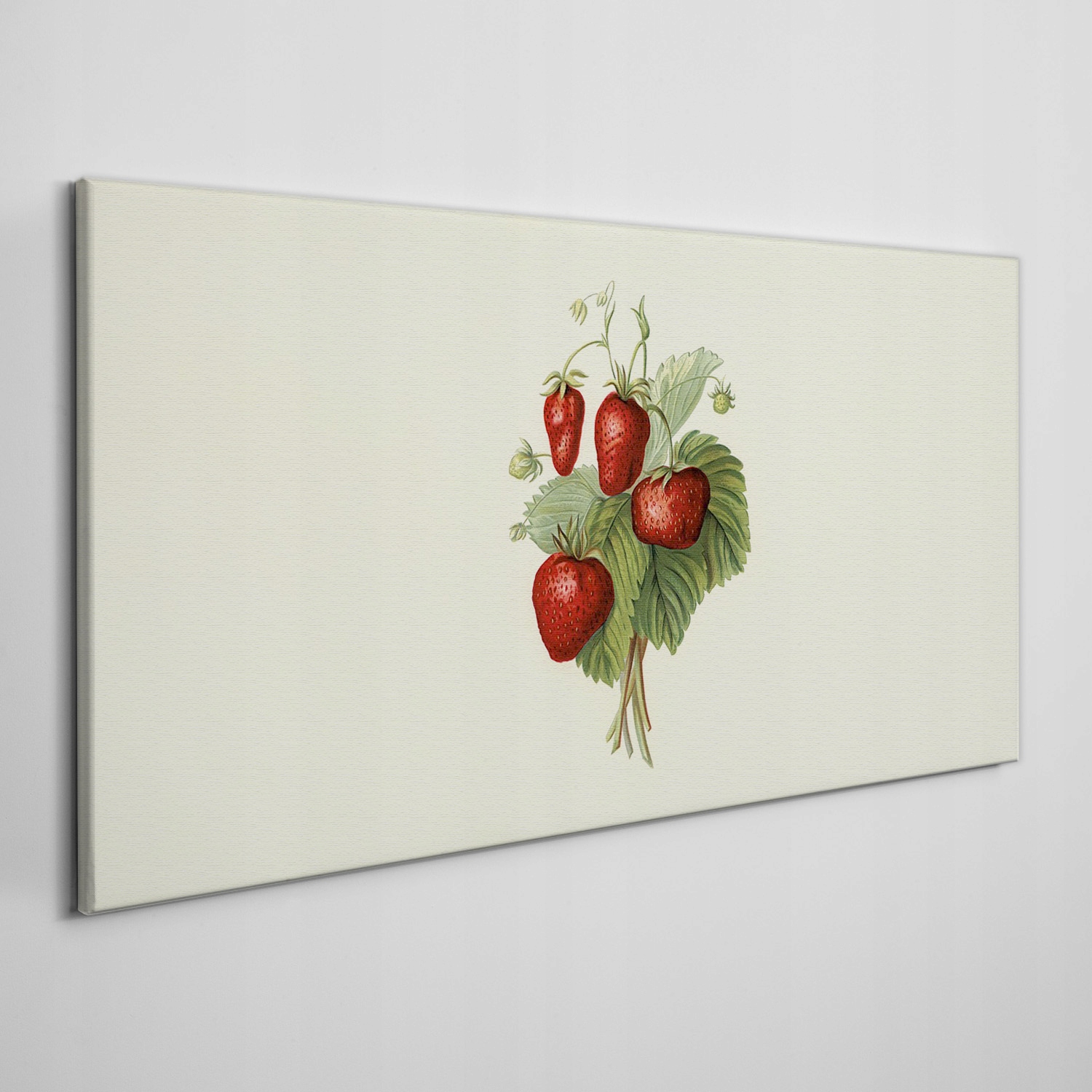 

Obraz na płótnie Owoce truskawki liście 140x70 cm
