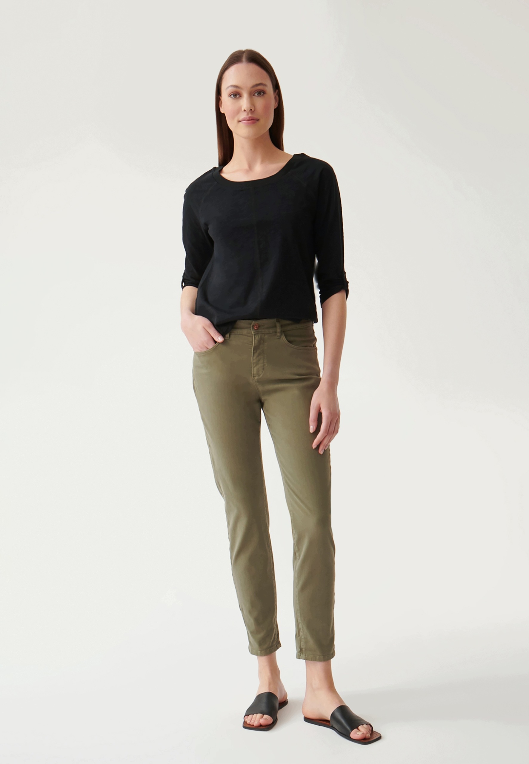 Tatuum Spodnie Damskie Jeansowe Bawełniane na Co Dzień Khaki r. 34