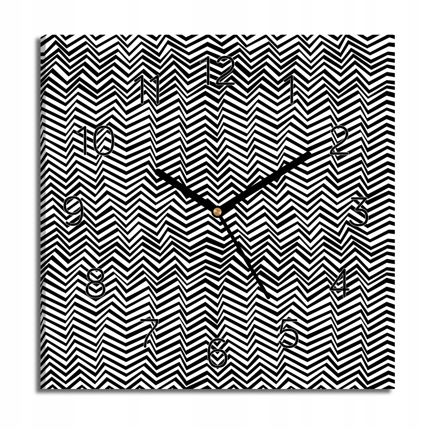 hodiny na plátně Cikcaky iluze 3D s grafikou 30x30