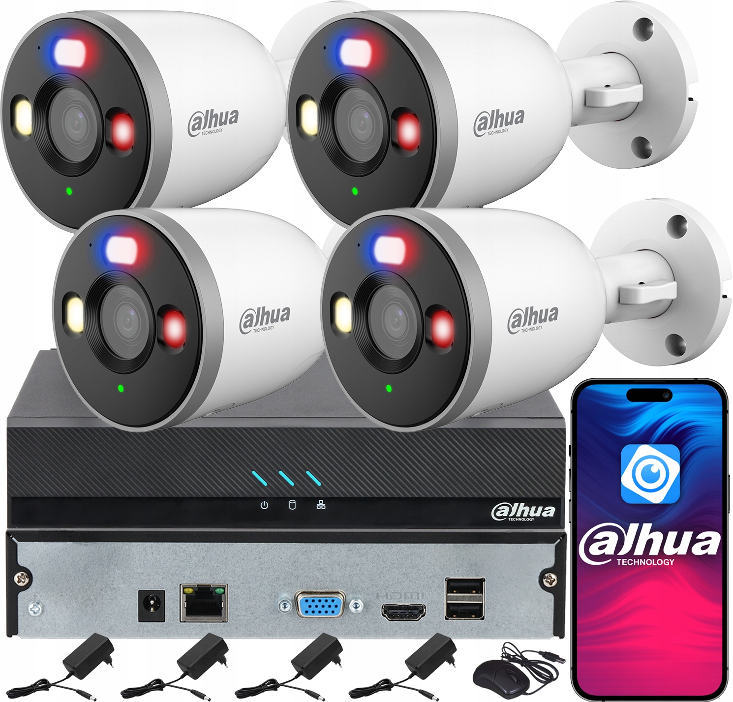 Monitorování Dahua pro 4 kamery WiFi 5MPx F5D-PV Smart Dual Light Audio