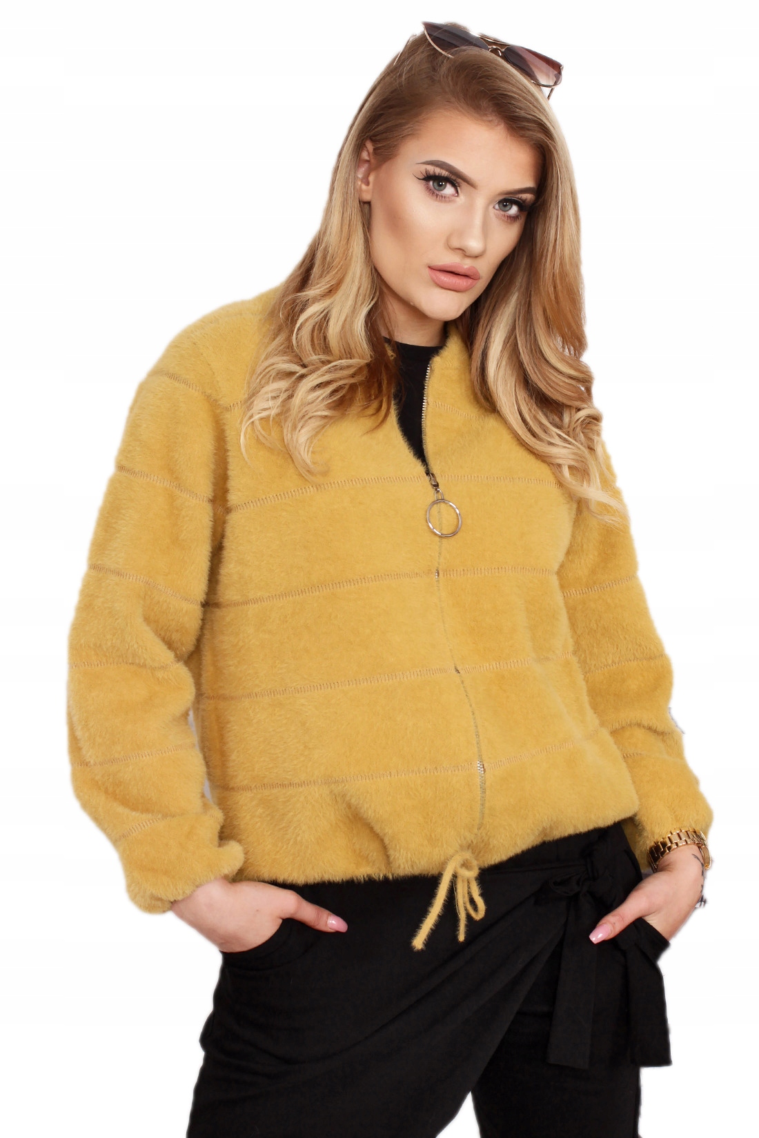 

Bomberka Sweter Wełna Alpaka Musztardowy 1922