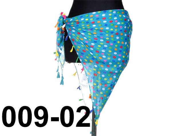 CHUSTA PLAŻOWA W GROSZKI PRZEWIEWNE PAREO 009-02